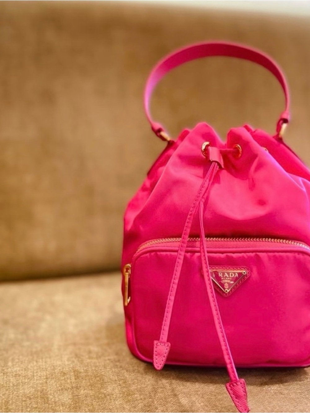 Auth Prada Duet Re-Nylon Bucket Bag - Picture 12 of 14